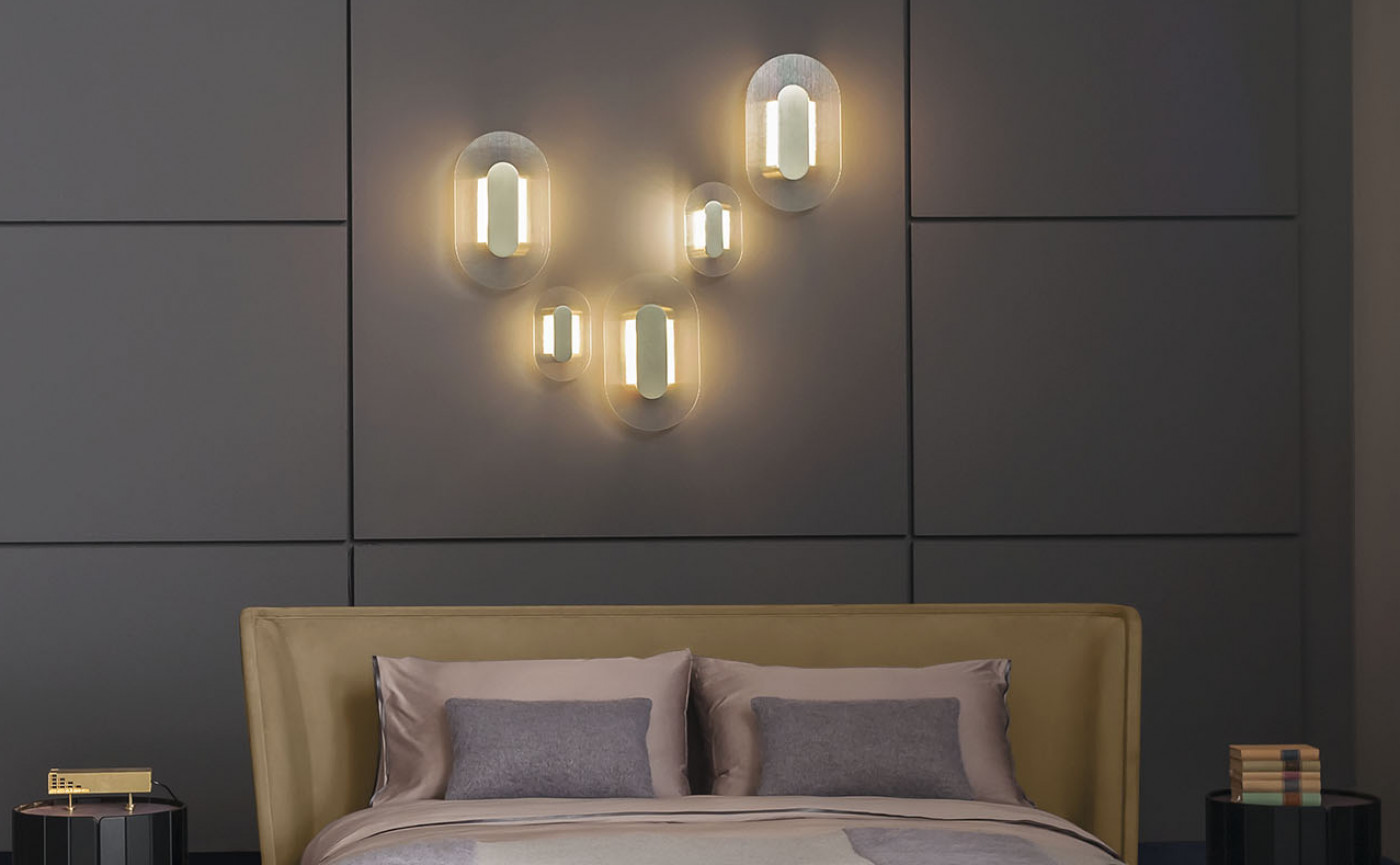 Button ovale wandlamp