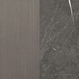 Frame: satin metal Malt + Blad: marble Stone Grey