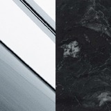 Frame: satin metal polished steel + Blad: marble Nero Marquina