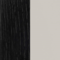 Planken in zwart eiken + achterpanelen in warm grijs