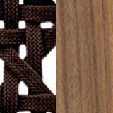 Dark brown fiber + teak wood