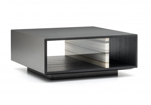 Amber open storage square coffee table