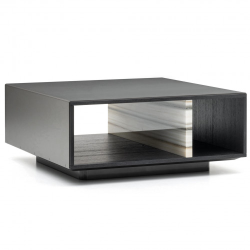 Amber open storage square coffee table
