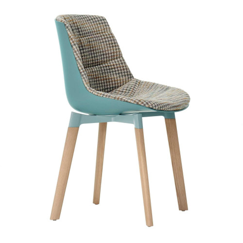 Flow Color Chair 4-legged cross oak base