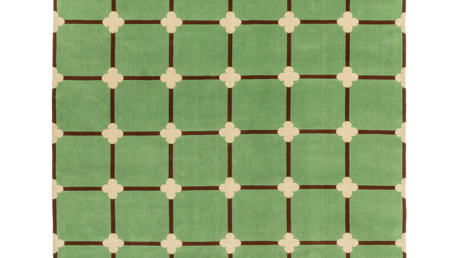 cc-tapis_LukeEdwardHall_ChateauOrlandoCollection_FlowerGrid_Chocolategreencream.jpg